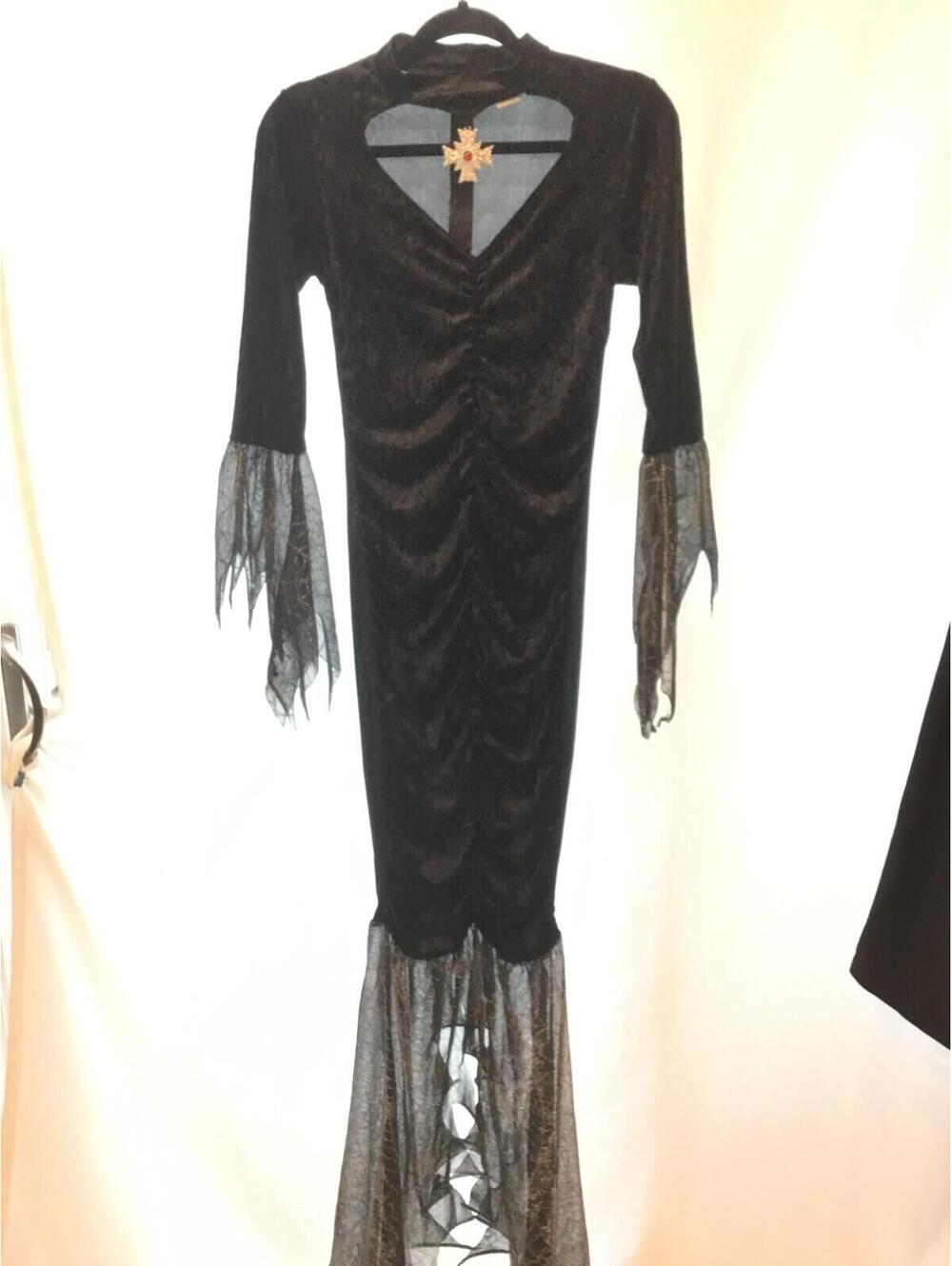 Dreamgirl Black Spiderweb Costume Dress w/ Cross at Neck Size Small